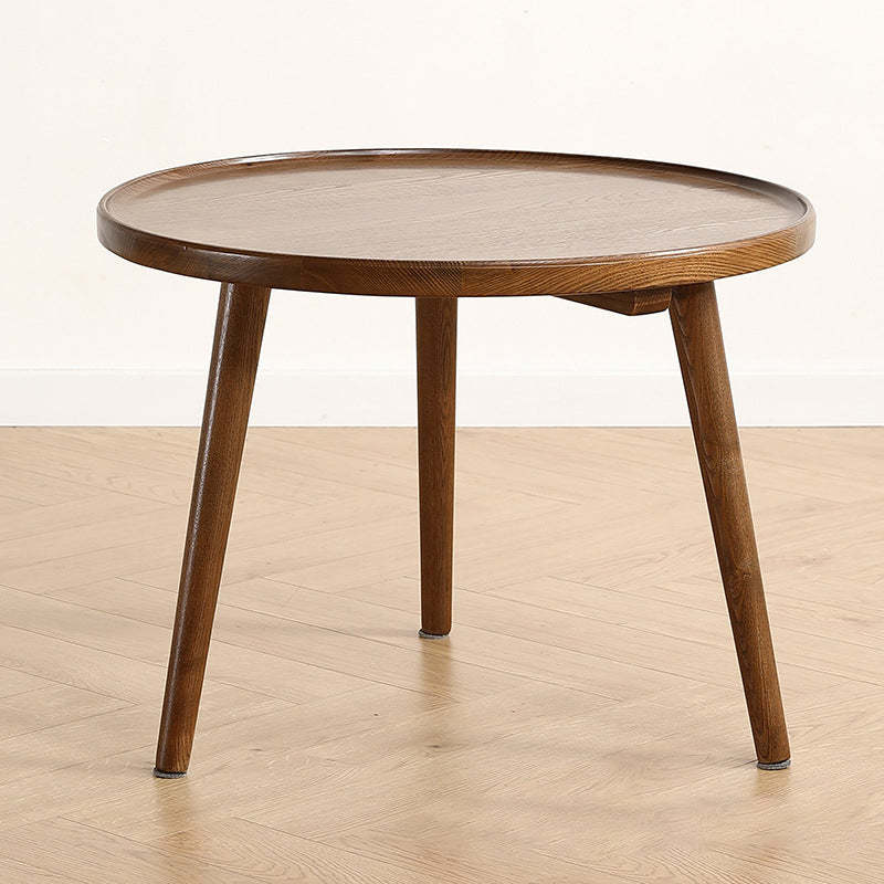 Japanese Round Wood Coffee Table — Wood Color