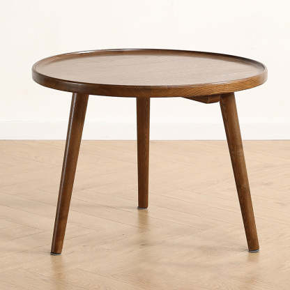 Japanese Round Wood Coffee Table — Wood Color