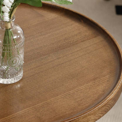 Japanese Round Wood Coffee Table