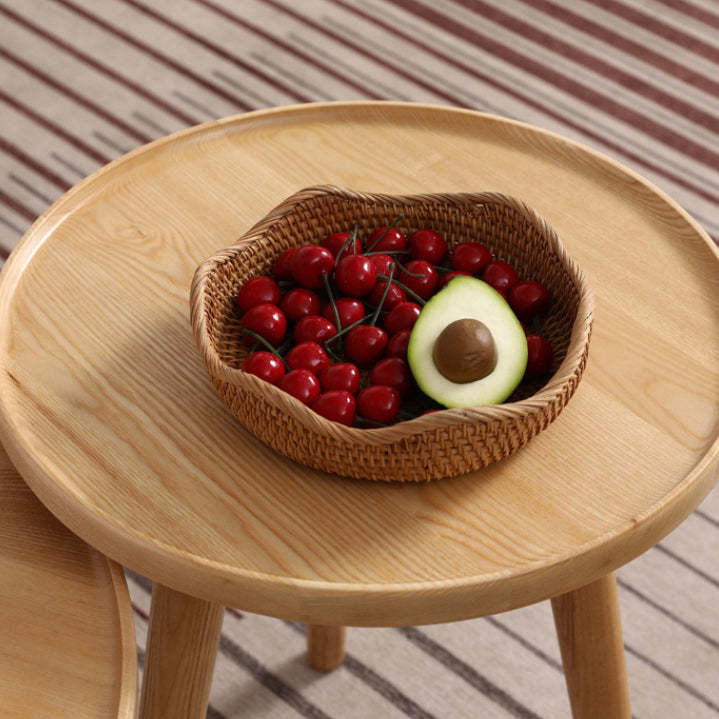 Japanese Round Wood Coffee Table