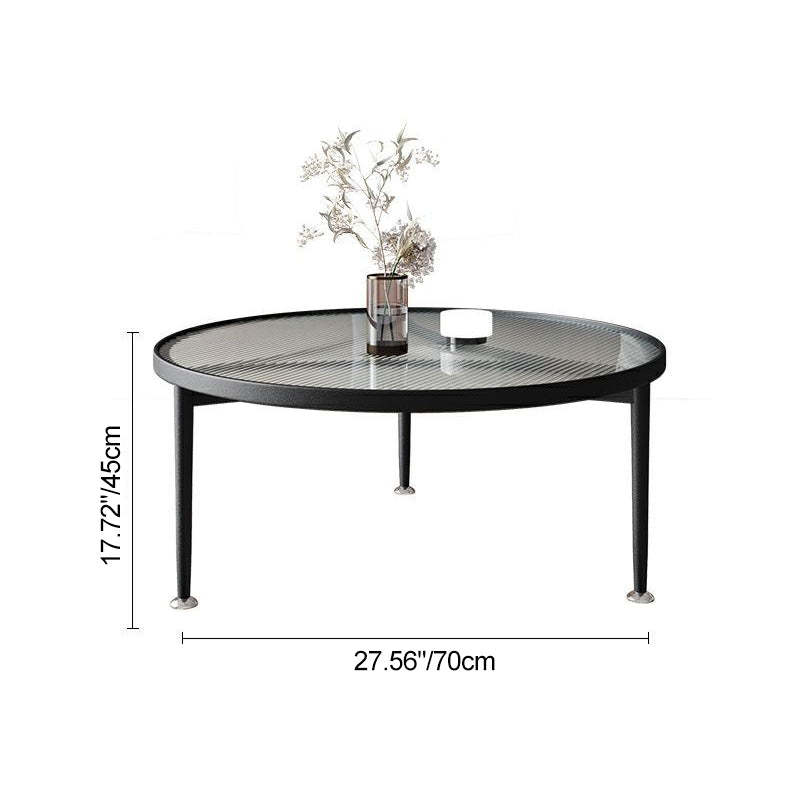 Nordic Round Iron Glass Coffee Table