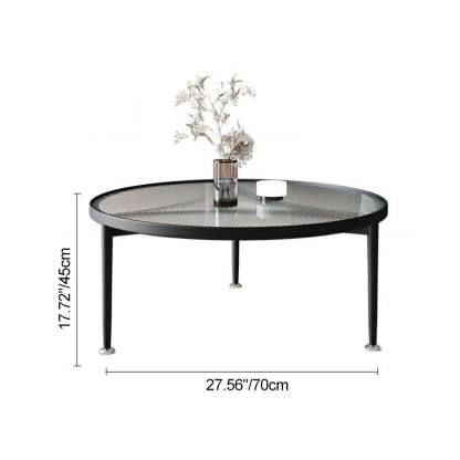 Nordic Round Iron Glass Coffee Table