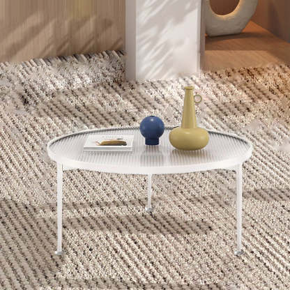 Nordic Round Iron Glass Coffee Table