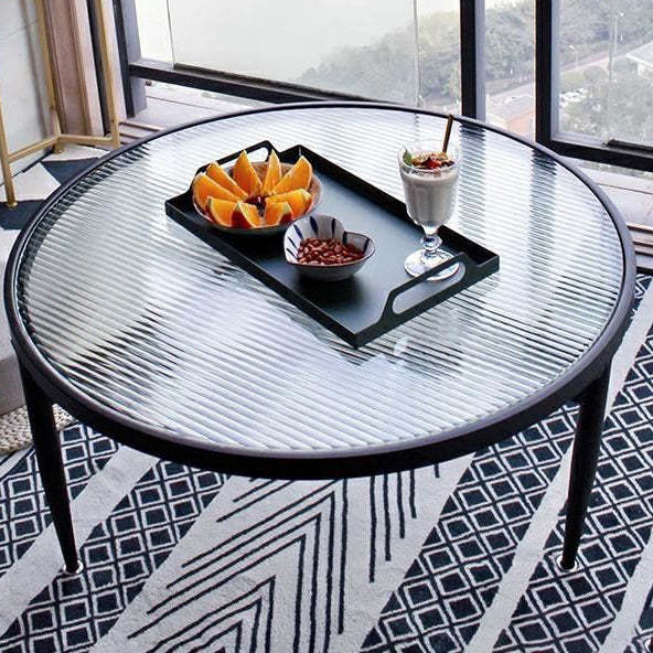 Nordic Round Iron Glass Coffee Table