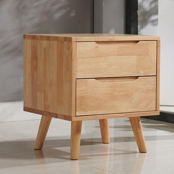 Nordic Wood Nightstand with Drawer