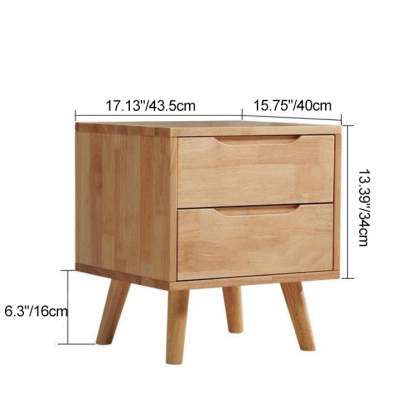 Nordic Wood Nightstand with Drawer