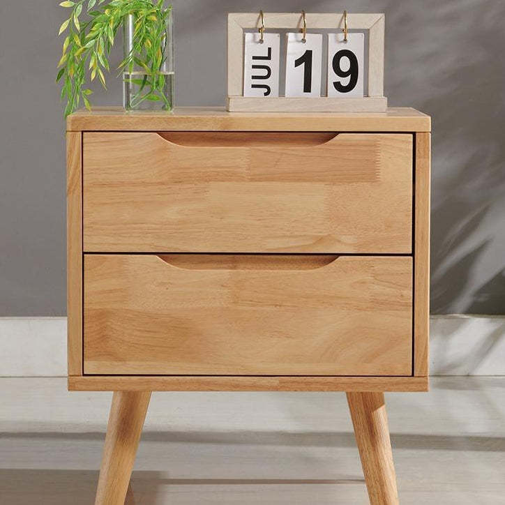 Nordic Wood Nightstand with Drawer — 1 / Walnut Color