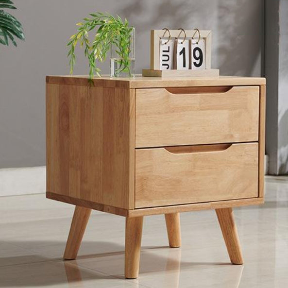 Nordic Wood Nightstand with Drawer