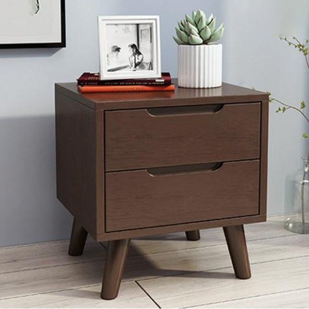 Nordic Wood Nightstand with Drawer