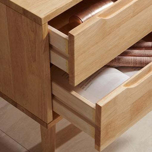 Nordic Wood Nightstand with Drawer