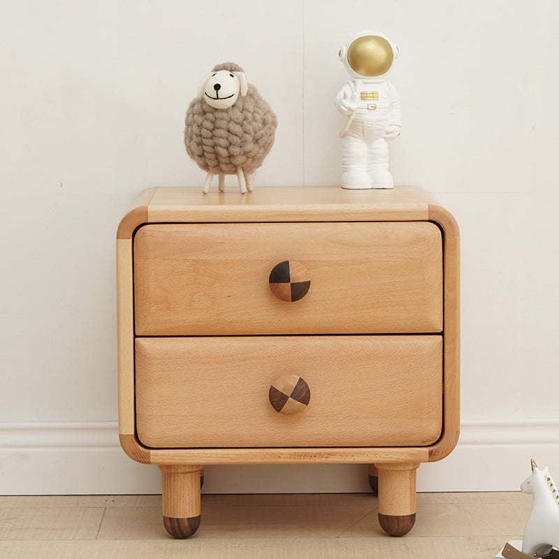 2-drawer kids wood nightstands for bedroom