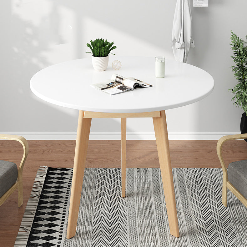 Minimalist Round Wood Coffee Table — White