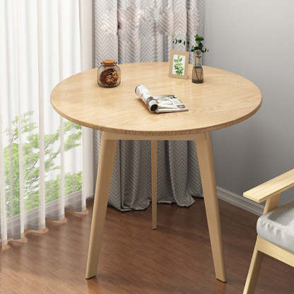 Minimalist Round Wood Coffee Table — Wood Color