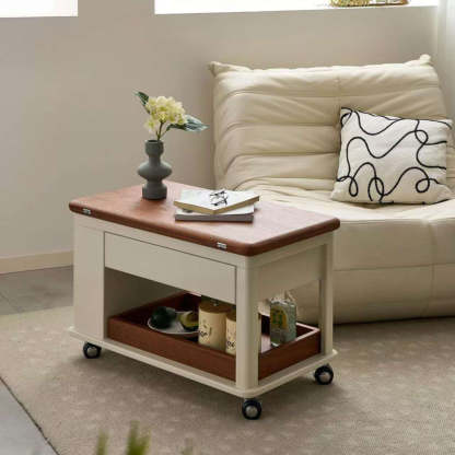 Nordic Rectangular Wood 2-Tier Coffee Table