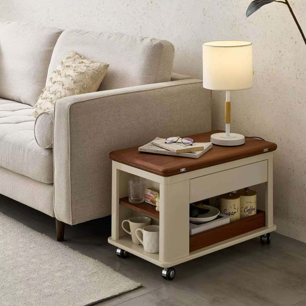 Nordic Rectangular Wood 2-Tier Coffee Table