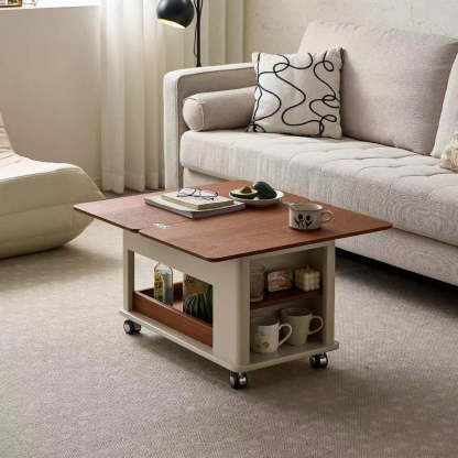 Nordic Rectangular Wood 2-Tier Coffee Table