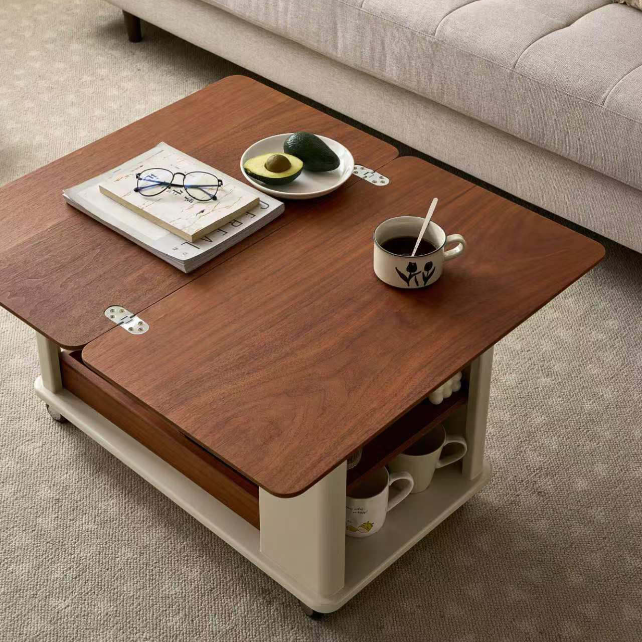 Nordic Rectangular Wood 2-Tier Coffee Table