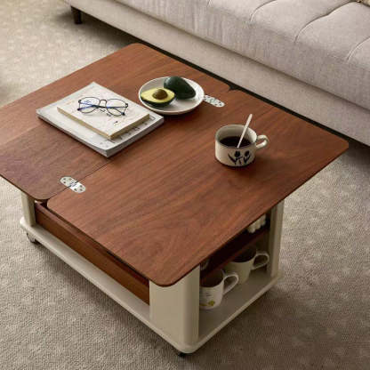 Nordic Rectangular Wood 2-Tier Coffee Table