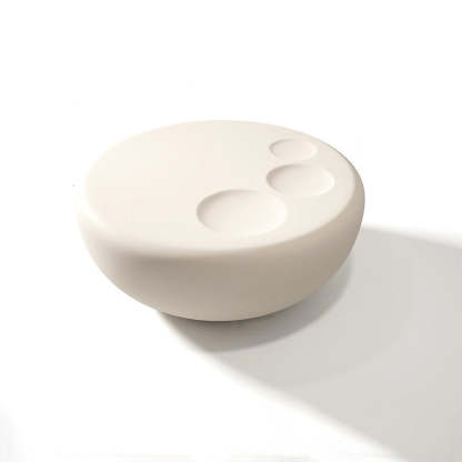 Contemporary Round Wood Plastic Table