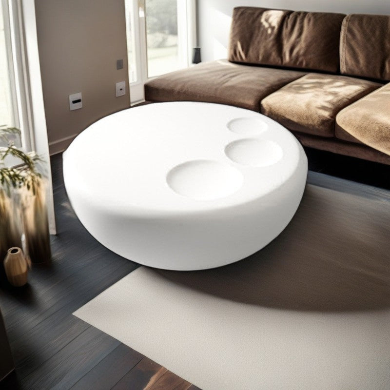 Contemporary Round Wood Plastic Table