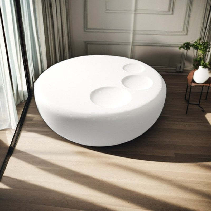Contemporary Round Wood Plastic Table