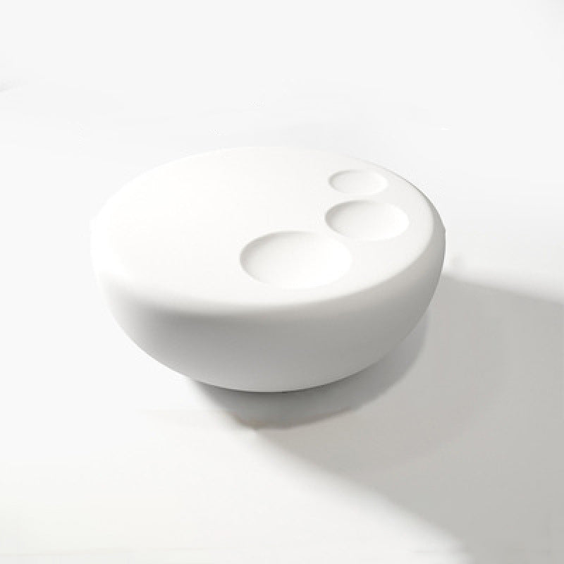 Contemporary Round Wood Plastic Table