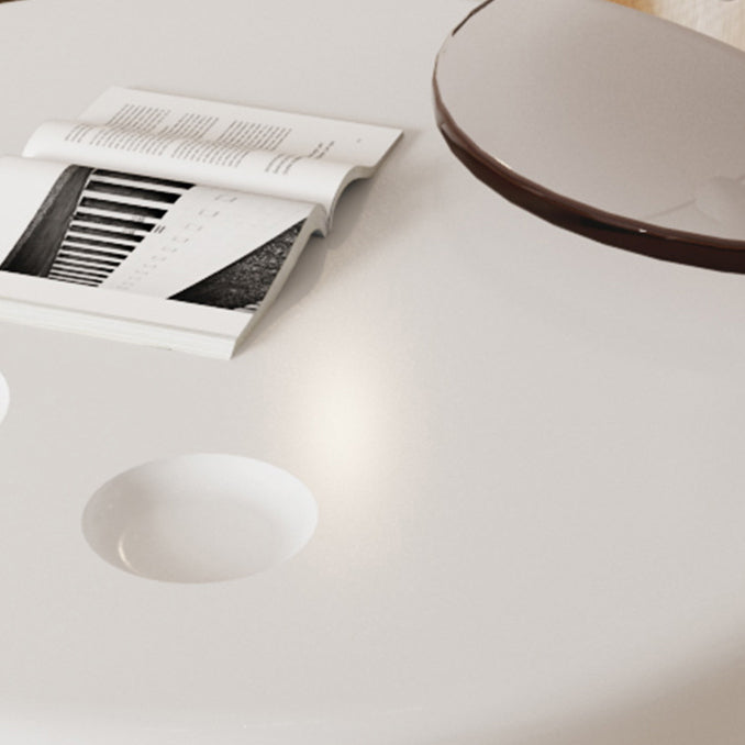 Contemporary Round Wood Plastic Table