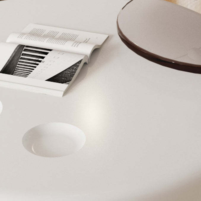 Contemporary Round Wood Plastic Table