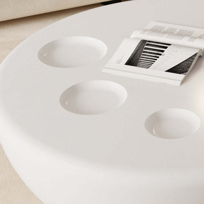 Contemporary Round Wood Plastic Table