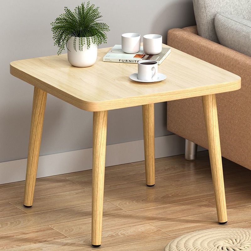 Japanese Square Wood End Table — White
