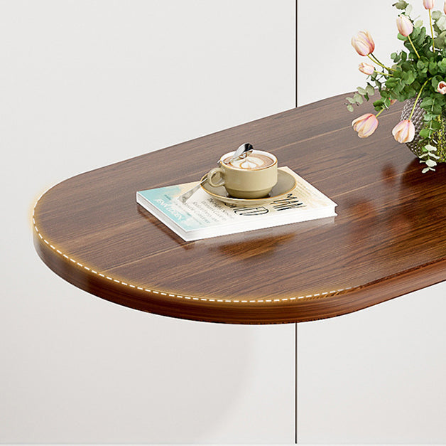Minimalist Oval Iron Wood End Table