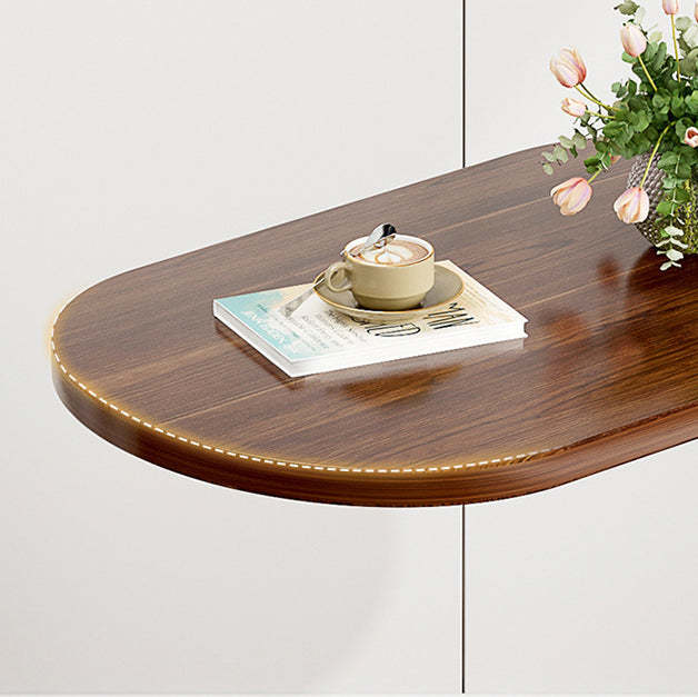 Minimalist Oval Iron Wood End Table