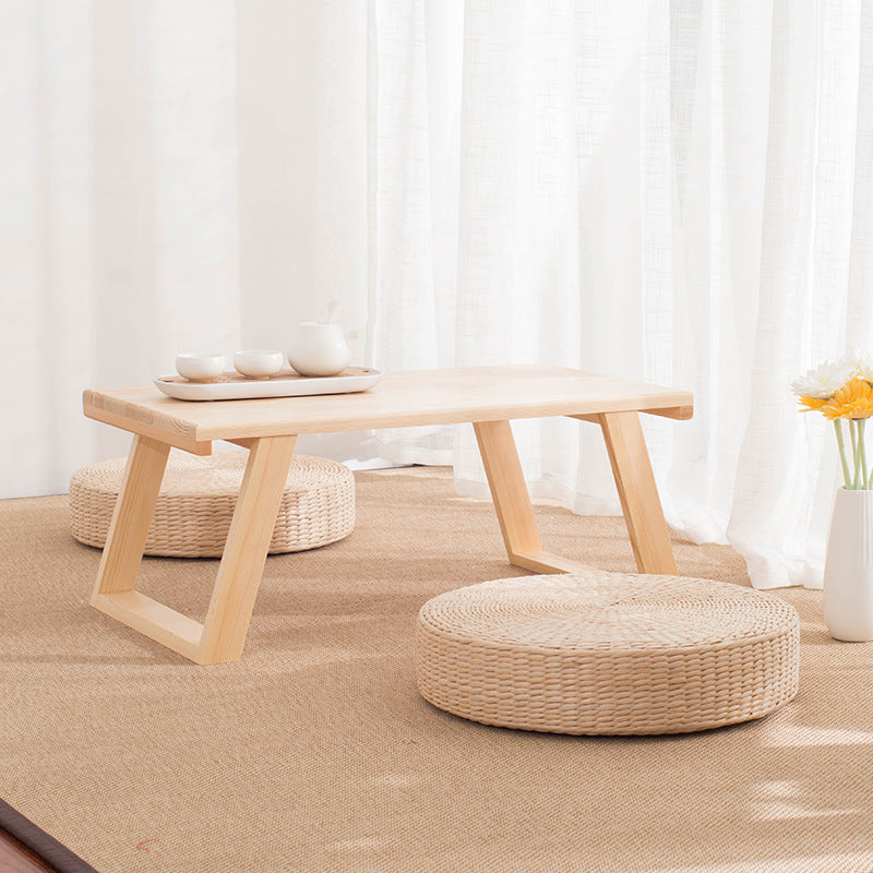 Japanese Rectangular Wood Coffee Table — Wood Color