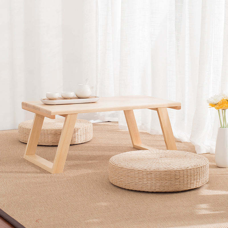 Japanese Rectangular Wood Coffee Table — Wood Color