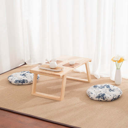 Japanese Rectangular Wood Coffee Table — Wood Color