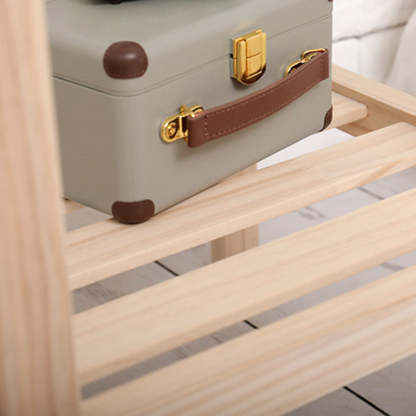 Minimalist Wood Glass 2-Tier End Table