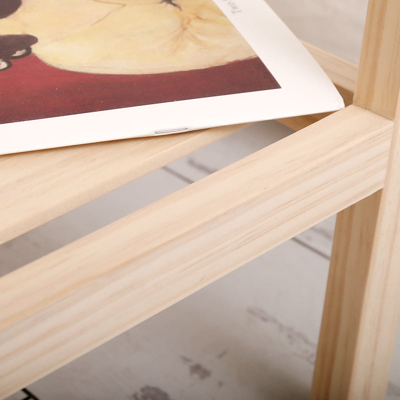 Minimalist Wood Glass 2-Tier End Table