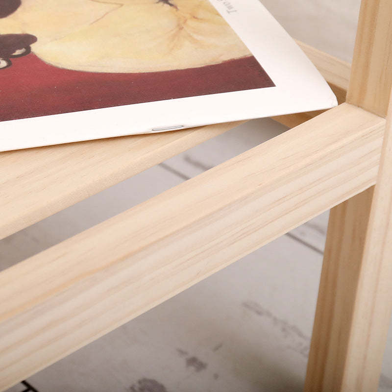 Minimalist Wood Glass 2-Tier End Table