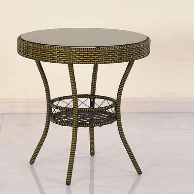 Minimalist Round Plastic Glass Coffee Table