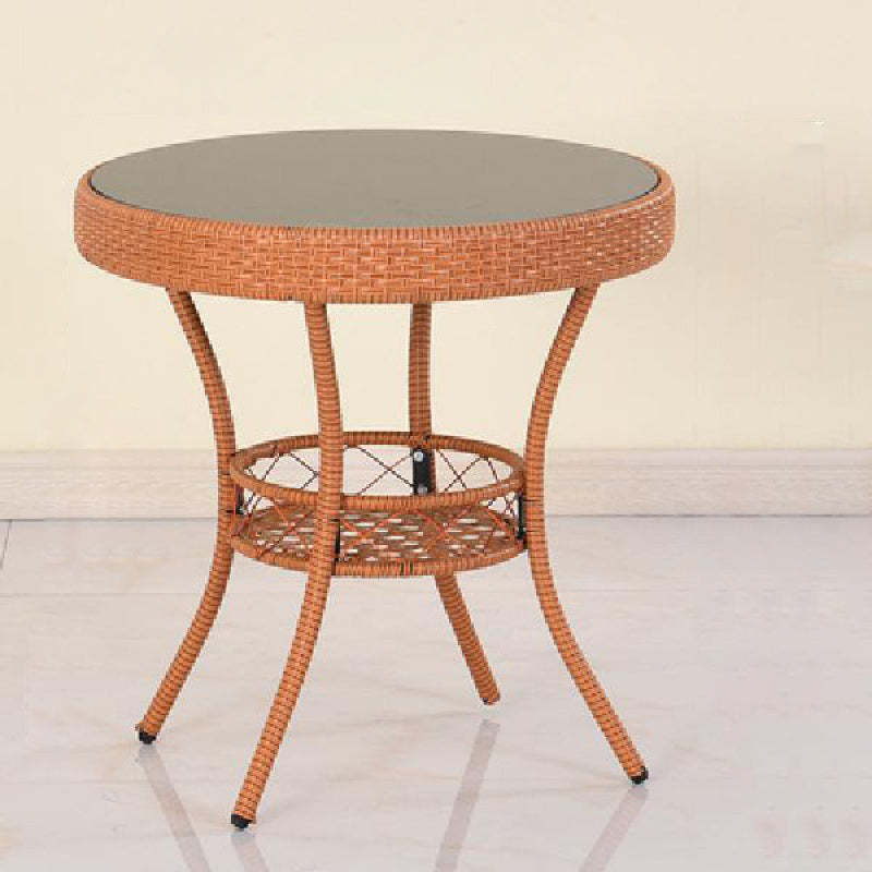 Minimalist Round Plastic Glass Coffee Table — White