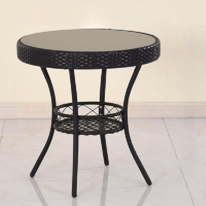 Minimalist Round Plastic Glass Coffee Table — Gold