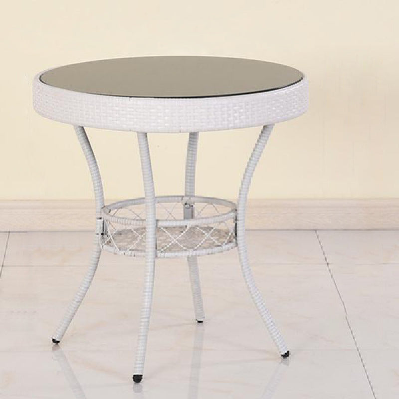 Minimalist Round Plastic Glass Coffee Table