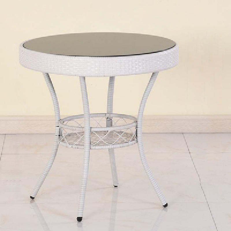 Minimalist Round Plastic Glass Coffee Table