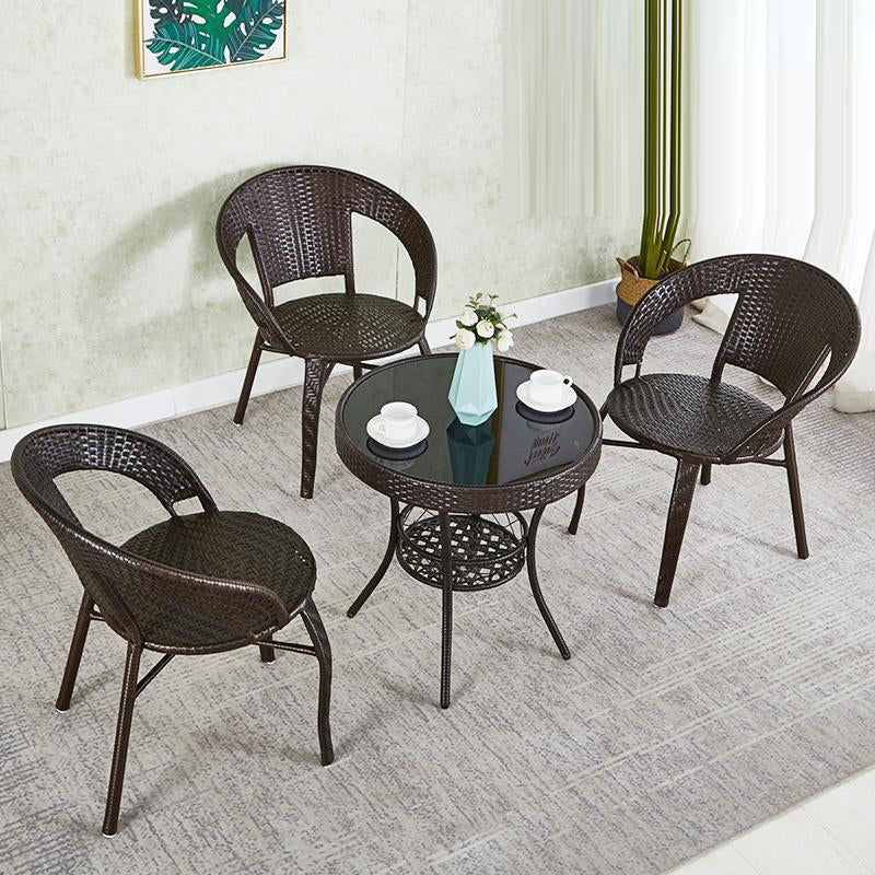 Minimalist Round Plastic Glass Coffee Table