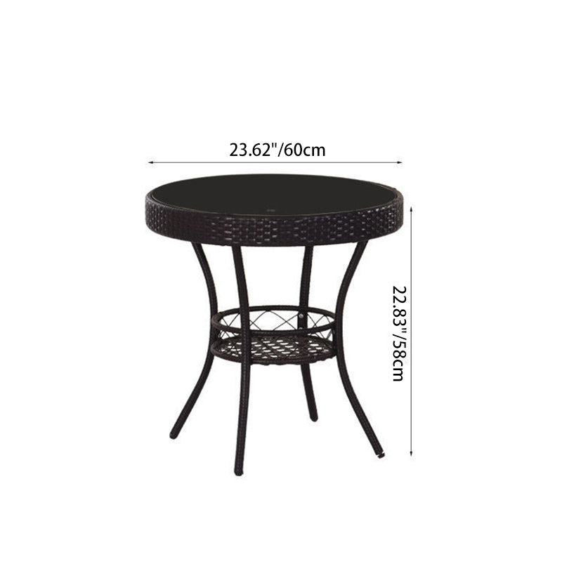 Minimalist Round Plastic Glass Coffee Table — Yellow