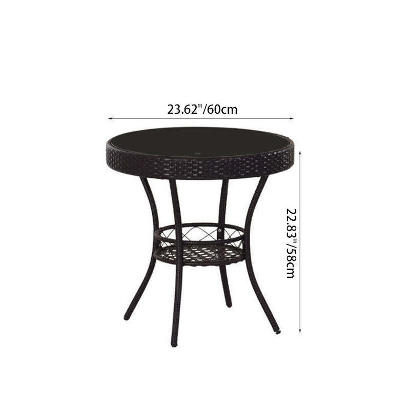 Minimalist Round Plastic Glass Coffee Table — Yellow