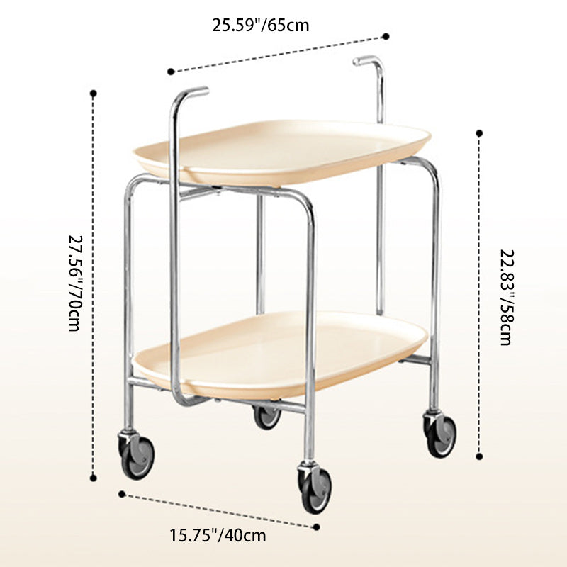 Nordic Oval Steel Plastic End Table 2-Tier