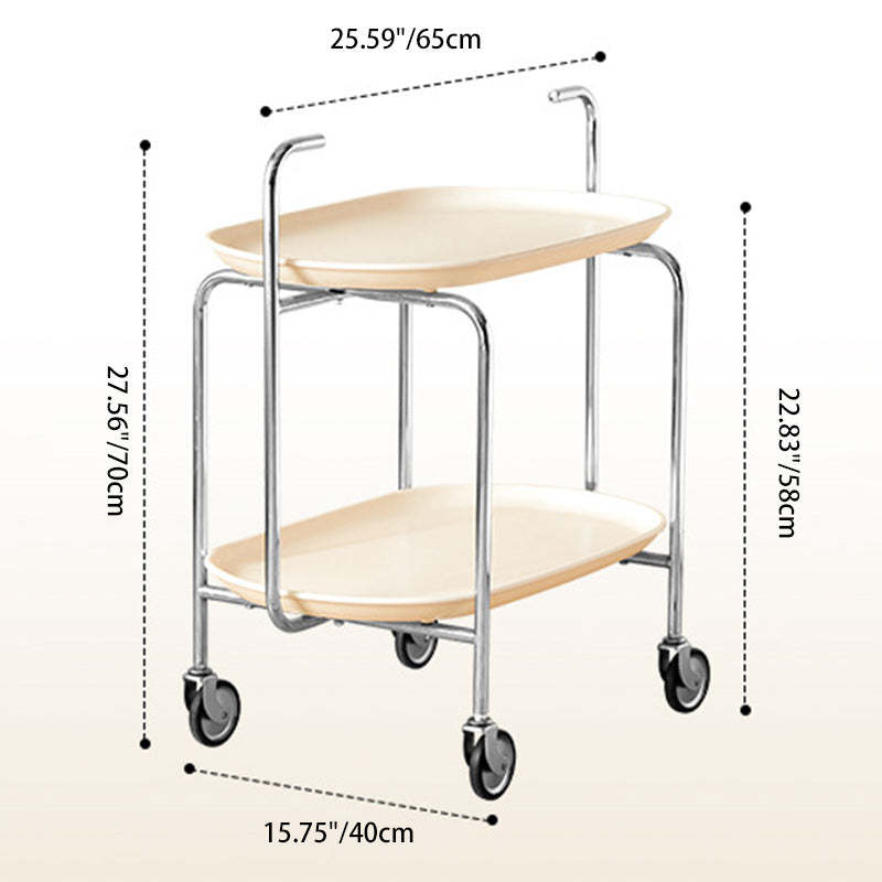 Nordic Oval Steel Plastic End Table 2-Tier