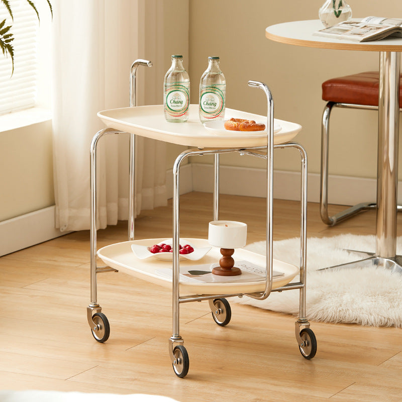 Nordic Oval Steel Plastic End Table 2-Tier