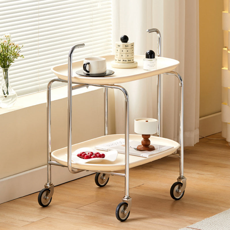 Nordic Oval Steel Plastic End Table 2-Tier